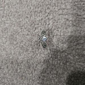 Silver Celtic Knot Ring with Blue Stone